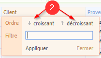 liste classement croissant/décroissant liste classement croissant/décroissant