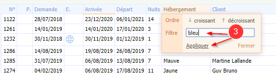 liste filtre liste filtre