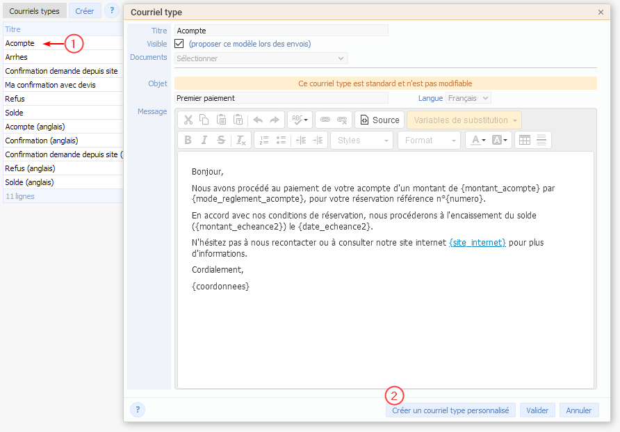 Courriel type Courriel type