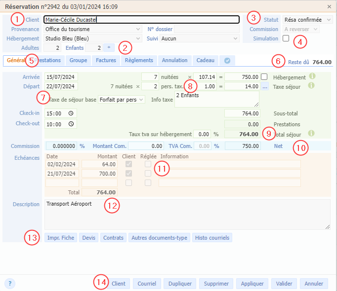 fiche réservation fiche réservation