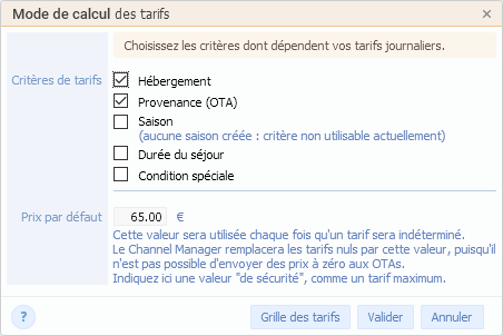 Mode de calcul Mode de calcul