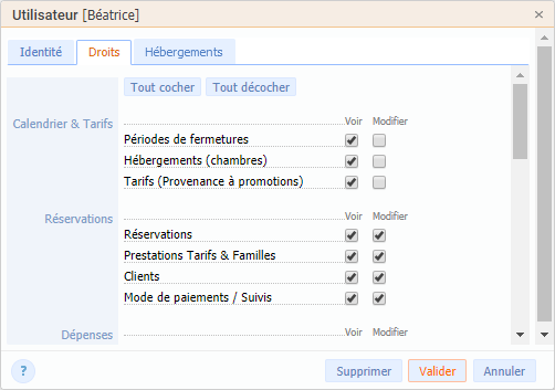 Droits accès Droits accès